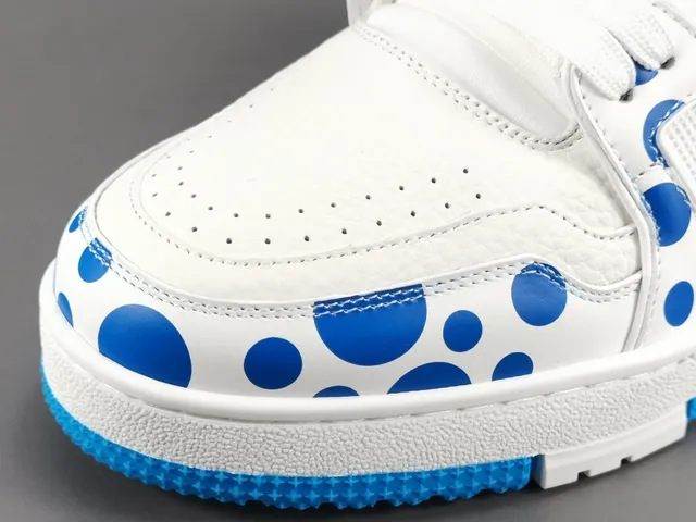 Louis Vuitton White Blue Leather Upper Polka-Dot Print Lifestyle Sneakers 9
