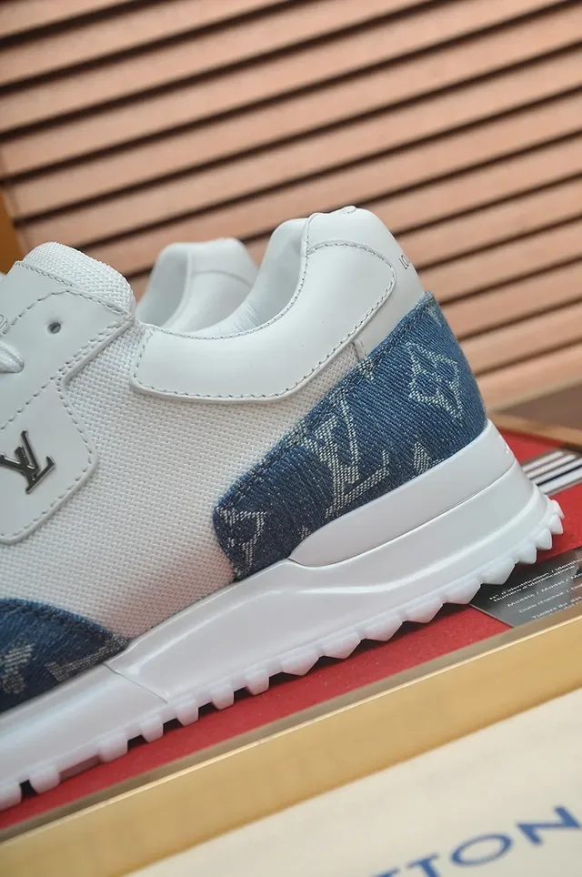 Louis Vuitton White Blue Low-Top Mixed-Material Lifestyle Sneakers 2