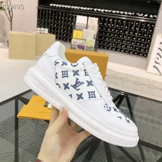 Louis Vuitton Blancos y Azules con impresión Monogram en la parte superior suela gruesa lifestyle sneakers