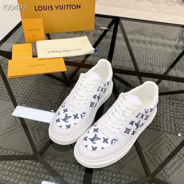 Louis Vuitton White Blue Monogram-Print Upper Chunky Sole Lifestyle Sneakers 3