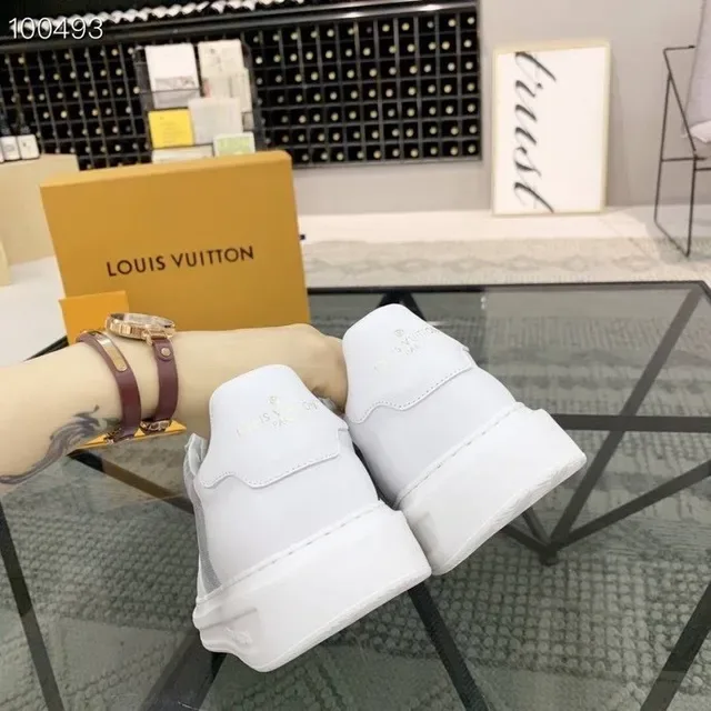 Louis Vuitton White Blue Monogram-Print Upper Chunky Sole Lifestyle Sneakers 4