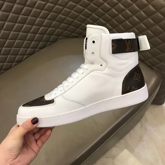 Louis Vuitton White Brown High-Top Monogram Canvas Accent Lifestyle Sneakers 3