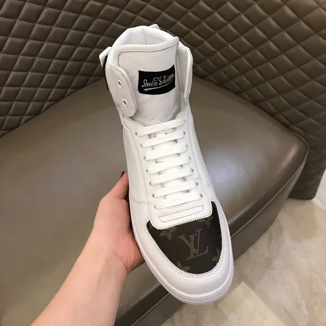 Louis Vuitton White Brown High-Top Monogram Canvas Accent Lifestyle Sneakers 4