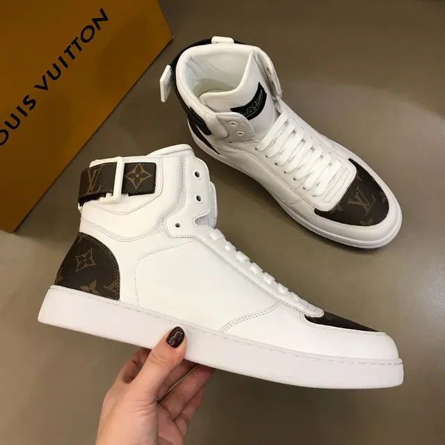 Louis Vuitton White Brown High-Top Monogram Canvas Accent Lifestyle Sneakers 6