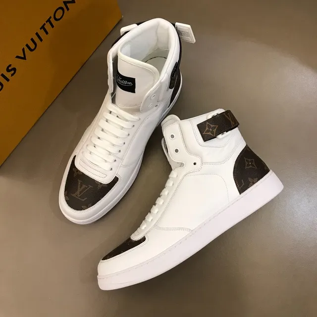 Louis Vuitton White Brown High-Top Monogram Canvas Accent Lifestyle Sneakers 8