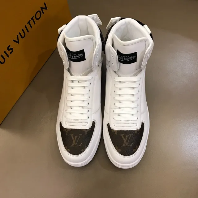 Louis Vuitton White Brown High-Top Monogram Canvas Accent Lifestyle Sneakers 9