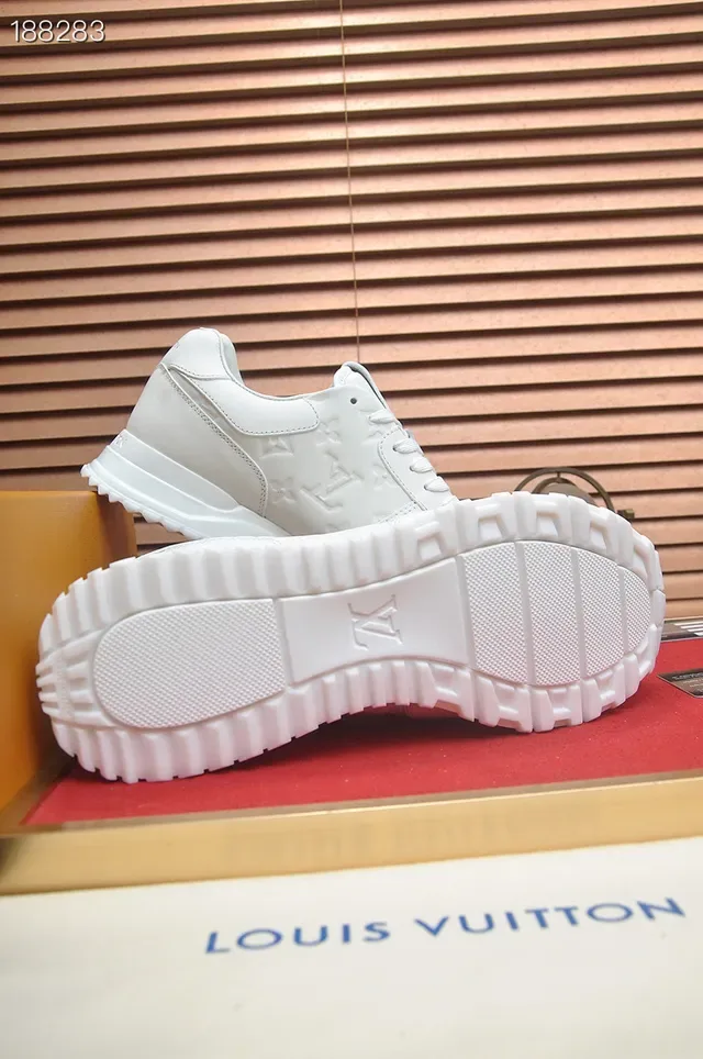 Louis Vuitton White Embossed Monogram Leather Clean Low-Top Lifestyle Sneakers 2