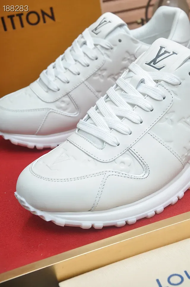 Louis Vuitton White Embossed Monogram Leather Clean Low-Top Lifestyle Sneakers 4