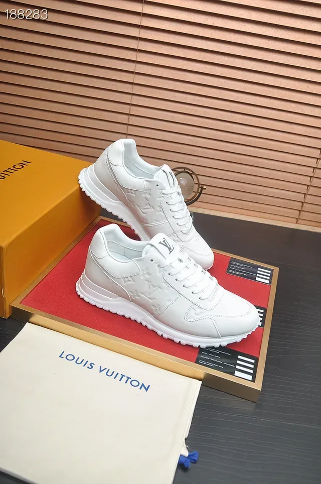 Louis Vuitton White Embossed Monogram Leather Clean Low-Top Lifestyle Sneakers 5