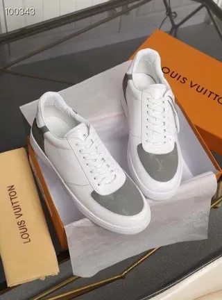 Louis Vuitton White Gray Low-Top Monogrammed Panels Lifestyle Sneakers 2