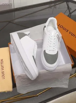 Louis Vuitton White Gray Low-Top Monogrammed Panels Lifestyle Sneakers 5