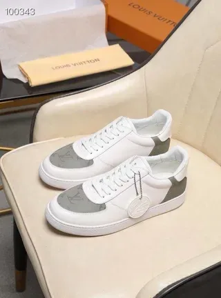Louis Vuitton White Gray Low-Top Monogrammed Panels Lifestyle Sneakers 6