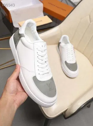 Louis Vuitton White Gray Low-Top Monogrammed Panels Lifestyle Sneakers 7