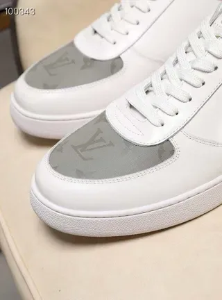 Louis Vuitton White Gray Low-Top Monogrammed Panels Lifestyle Sneakers 8