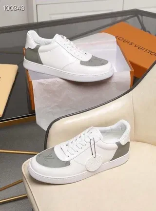 Louis Vuitton White Gray Low-Top Monogrammed Panels Lifestyle Sneakers 9