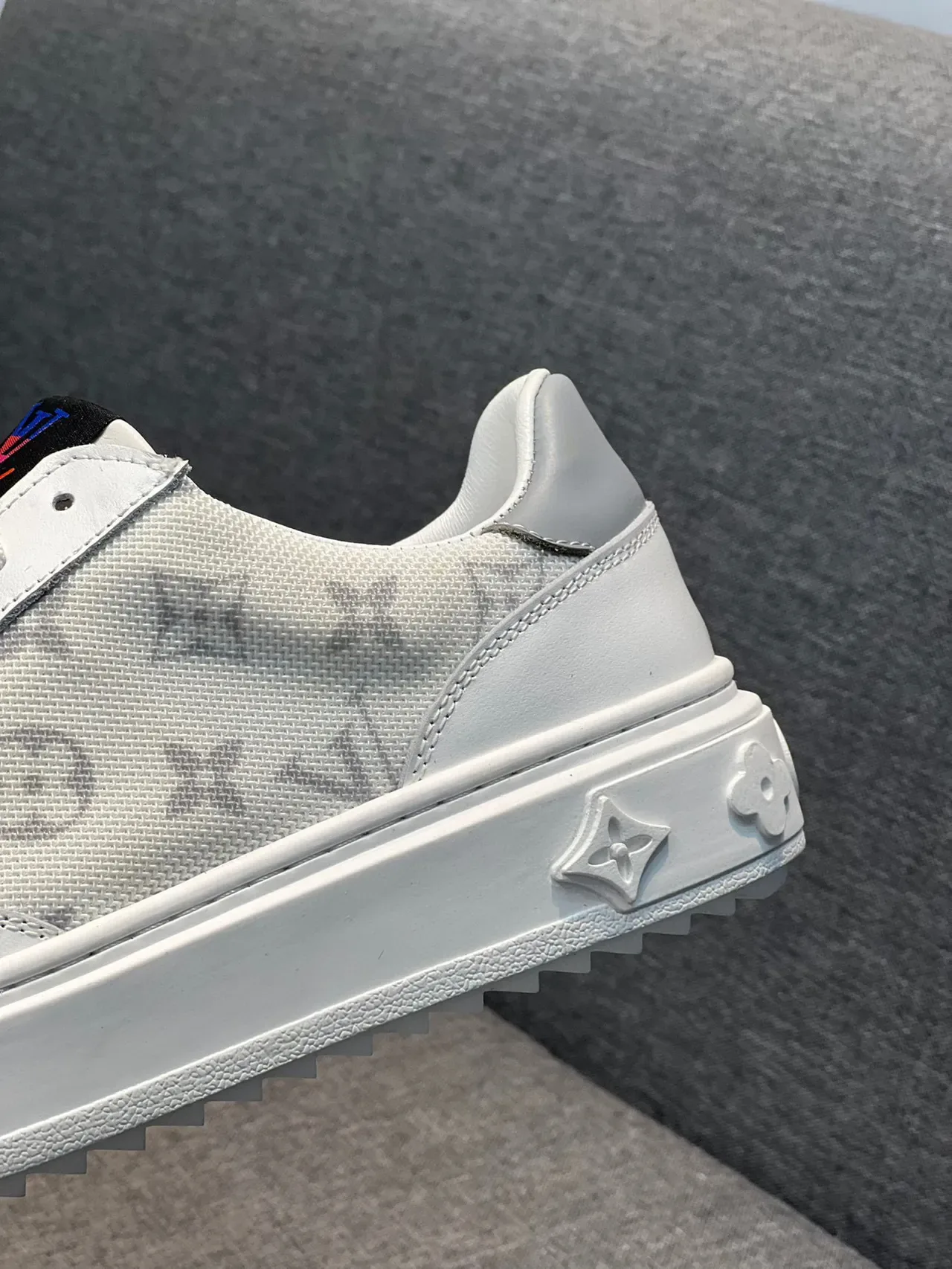 Louis Vuitton White Gray Monogrammed Textile Leather Accents Lifestyle Sneakers 8