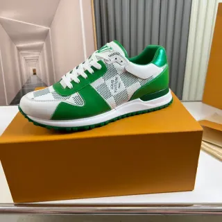 Louis Vuitton White Green Monogram Mesh Leather Overlays Lifestyle Sneakers