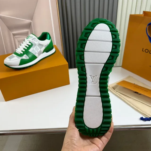 Louis Vuitton সাদা সবুজ Monogram Mesh লেদার ওভারলে লাইফস্টাইল স্নিকার 2