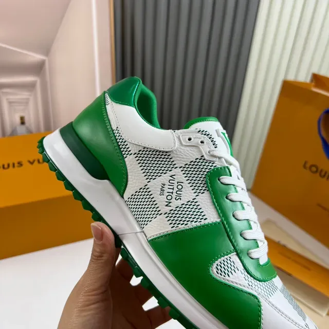 Louis Vuitton সাদা সবুজ Monogram Mesh লেদার ওভারলে লাইফস্টাইল স্নিকার 3