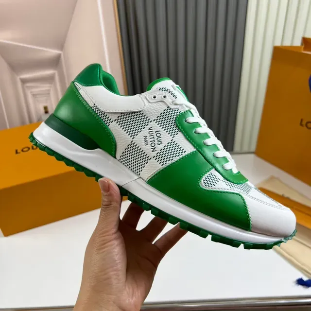 Louis Vuitton সাদা সবুজ Monogram Mesh লেদার ওভারলে লাইফস্টাইল স্নিকার 4