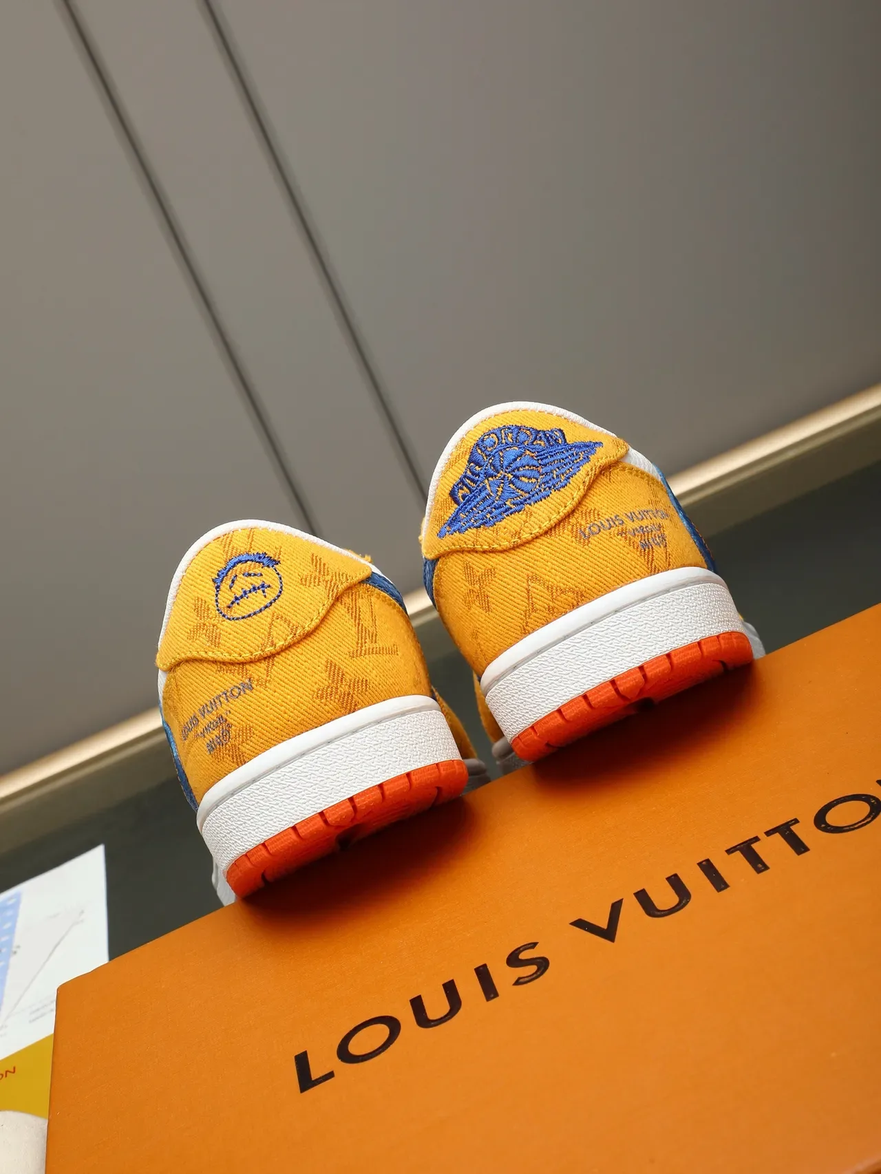 Louis Vuitton x Nike Air Jordan 1 Low Sunset Lifestyle Sneakers 3