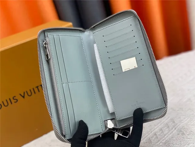 Louis Vuitton Zippy Wallet Orange Pebbled Leather Long Wallet 2