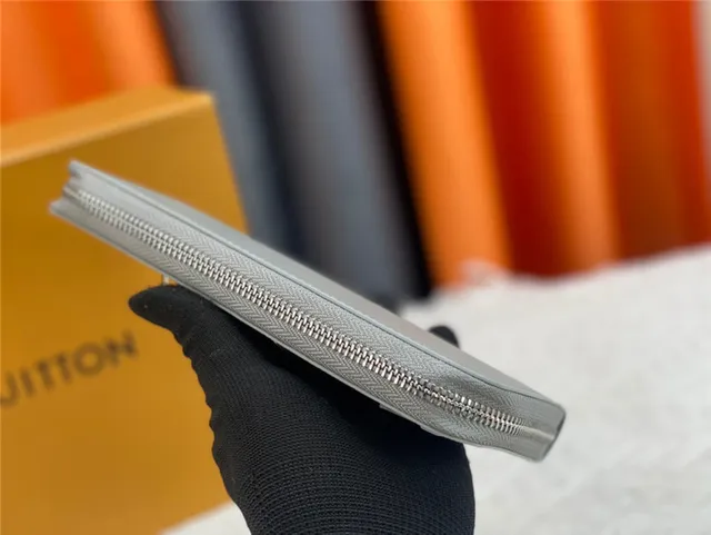 Louis Vuitton Zippy Wallet Orange Pebbled Leather Long Wallet 7