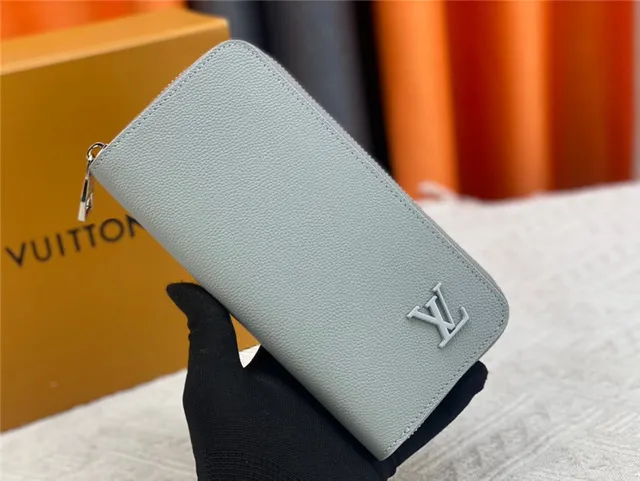 Louis Vuitton Zippy Wallet Orange Pebbled Leather Long Wallet 10