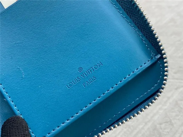 Louis Vuitton Zippy Wallet Orange Pebbled Leather Long Wallet 12