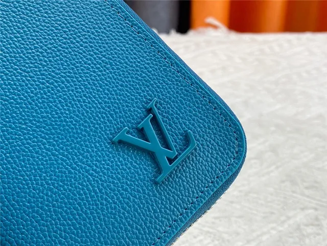 Louis Vuitton Zippy Wallet Orange Pebbled Leather Long Wallet 13