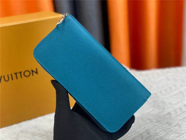 Louis Vuitton Zippy Wallet Orange Pebbled Leather Long Wallet 18