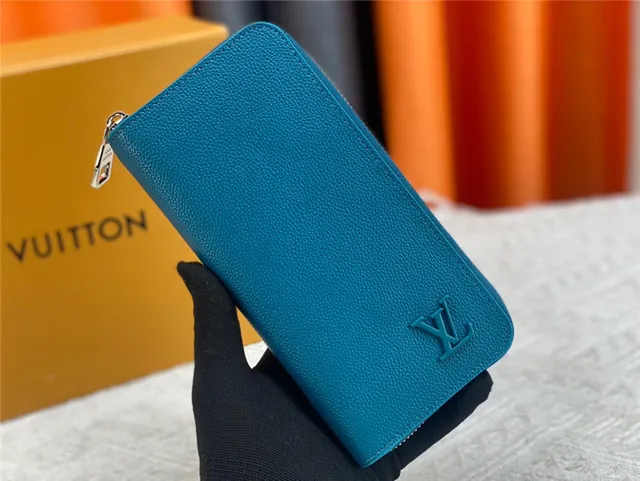 Louis Vuitton Zippy Wallet Orange Pebbled Leather Long Wallet 19