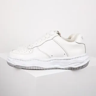 Maison Margiela White Gray Leather Perforated Toe Lifestyle Sneakers