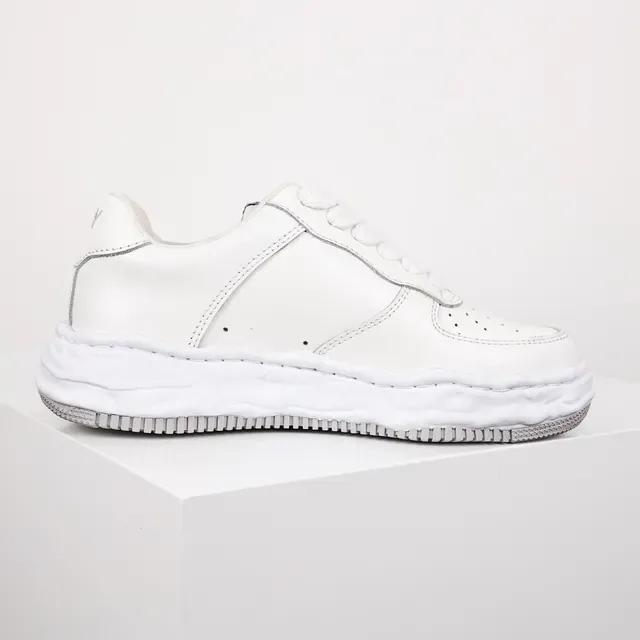 Maison Margiela White Gray Leather Perforated Toe Lifestyle Sneakers 7