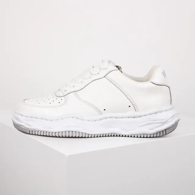 Maison Margiela White Gray Leather Perforated Toe Lifestyle Sneakers 9