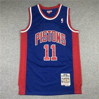 Mitchell & Ness Hardwood Classics 1988-89 Isaiah Thomas Detroit Pistons Blue Red Mesh Jersey