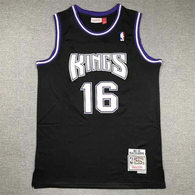 Mitchell & Ness Hardwood Classics 2001–02 Peja Stojakovic Black Purple White Kings Jersey 2