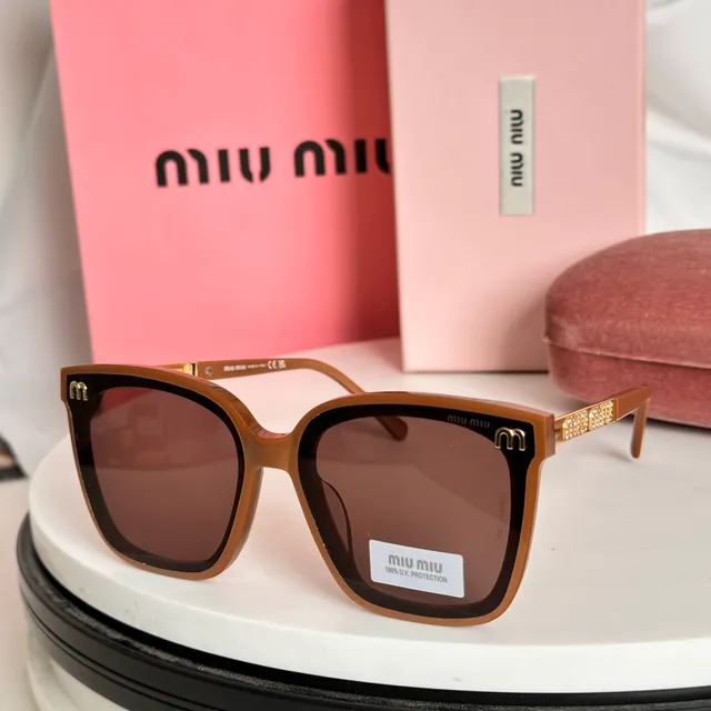 Miu Miu Black Gold Oversized Square Frame Acetate Sunglasses 8