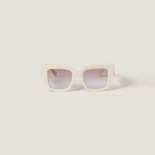 Miu Miu Black Gold Oversized Square Frame Angular Cutout Corners Sunglasses 5
