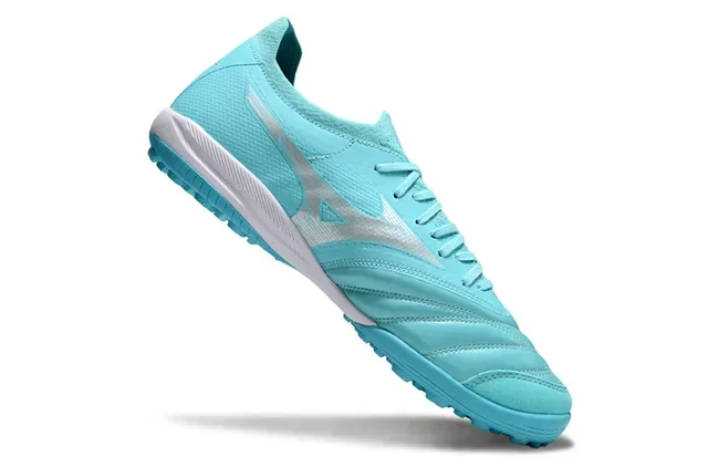 Mizuno Blue White Low-Cut Synthetic Upper Turf Soccer Shoes 2
