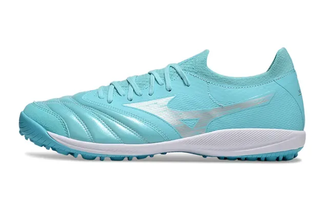 Mizuno Blue White Low-Cut Synthetic Upper Turf Soccer Shoes 7
