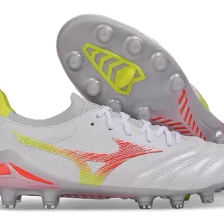 Mizuno Morelia Neo White Neon Yellow Orange Firm-Ground Soccer Shoes