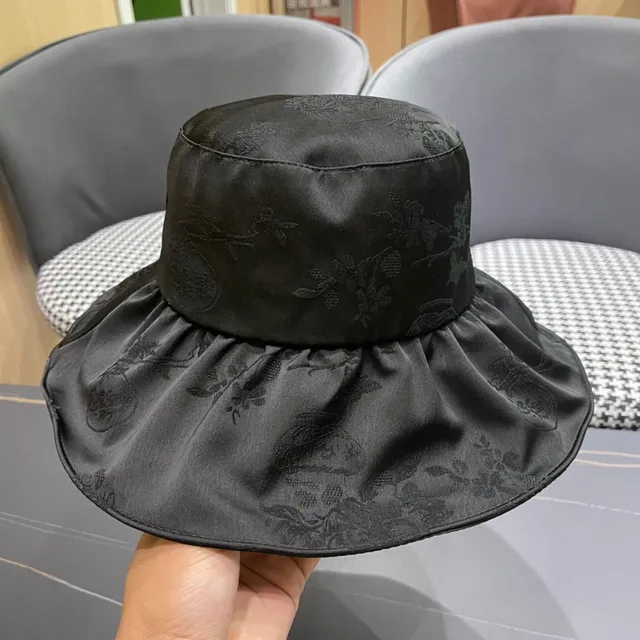Moncler Black Wide-Brimmed Soft Nylon Bucket Hat 9