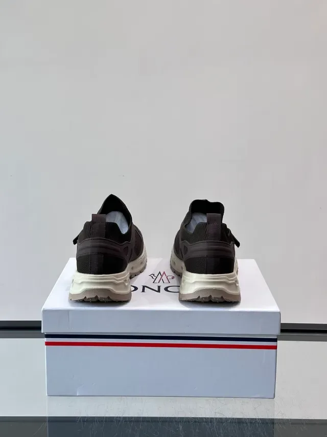 Moncler Brown Beige Slip-On Mesh Upper Sneakers 3