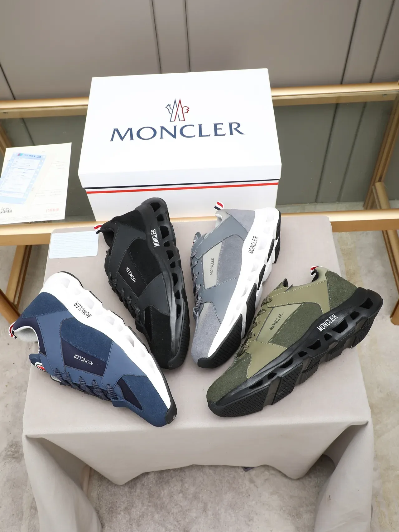 Moncler Lifestyle Sneaker Gray and White Low-Top Sneaker 2
