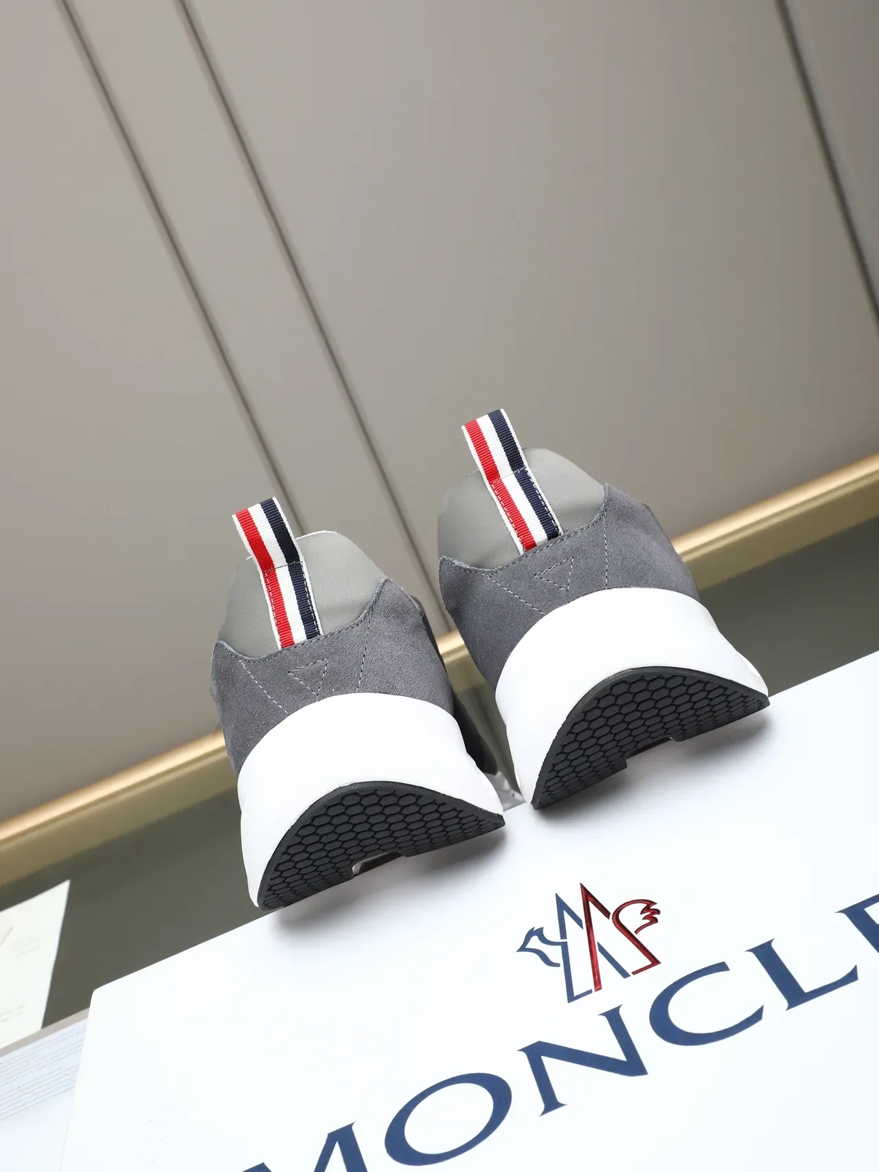 Moncler Lifestyle Sneaker Gray and White Low-Top Sneaker 4