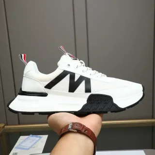 Moncler Runaway White Black Red-White-Blue Trim Chunky Sneakers
