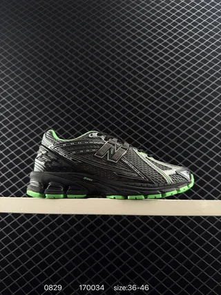 New Balance 1906R Zapatos de correr negros y verde neón 2