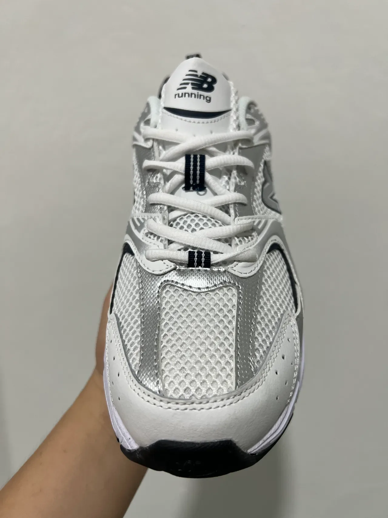New Balance 530 White Silver Navy Lifestyle Sneakers 4