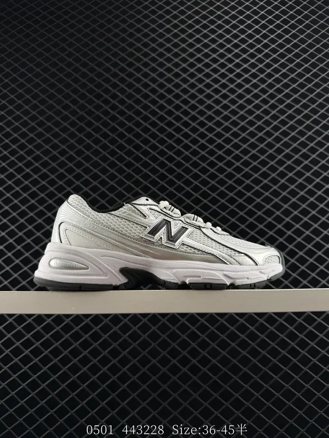 New Balance 740 Silver and Black Lifestyle Sneakers 6